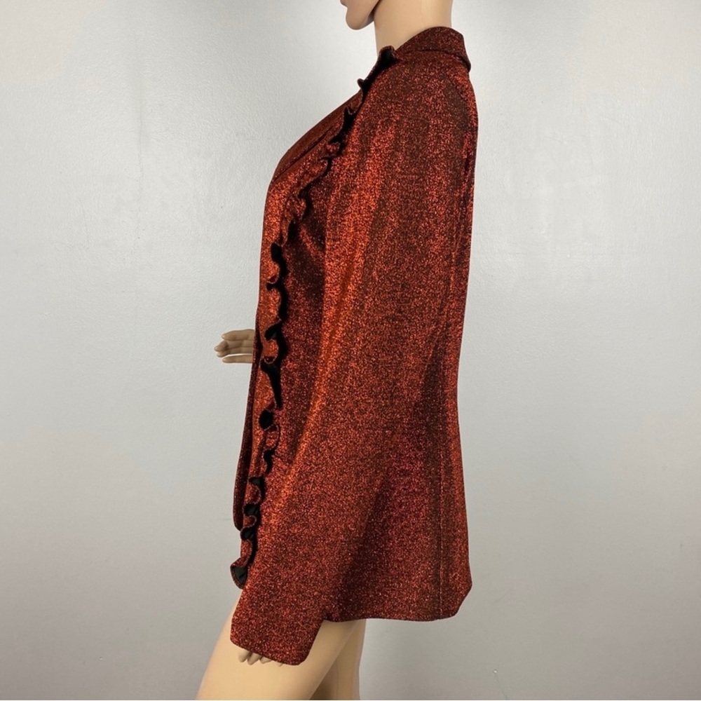 NEW SCOTCH & SODA METALLIC RUFFLED BLAZER - Picture 5 of 10